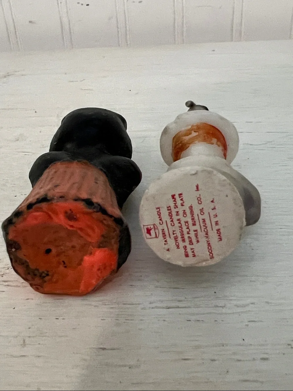 2 Vintage Gurley Halloween Thanksgiving candles cat tavern